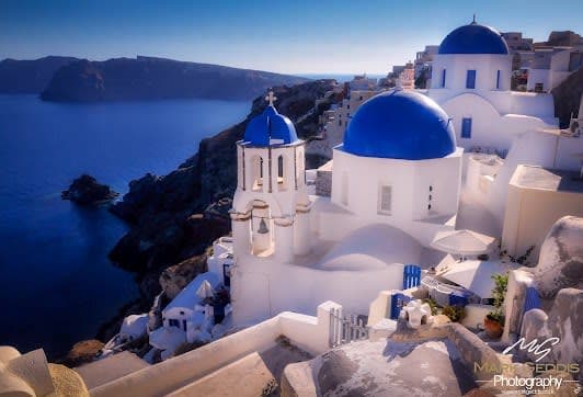 Blue Domed Church Santorini